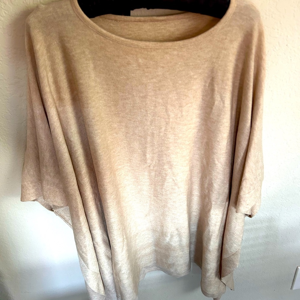 Poncho pullover sweater. Women’s OS. NWT. Color barely twist.